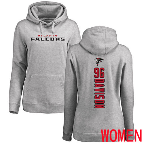 Atlanta Falcons Ash Women Tyeler Davison Backer NFL Football #96 Pullover Hoodie Sweatshirts->women nfl jersey->Women Jersey